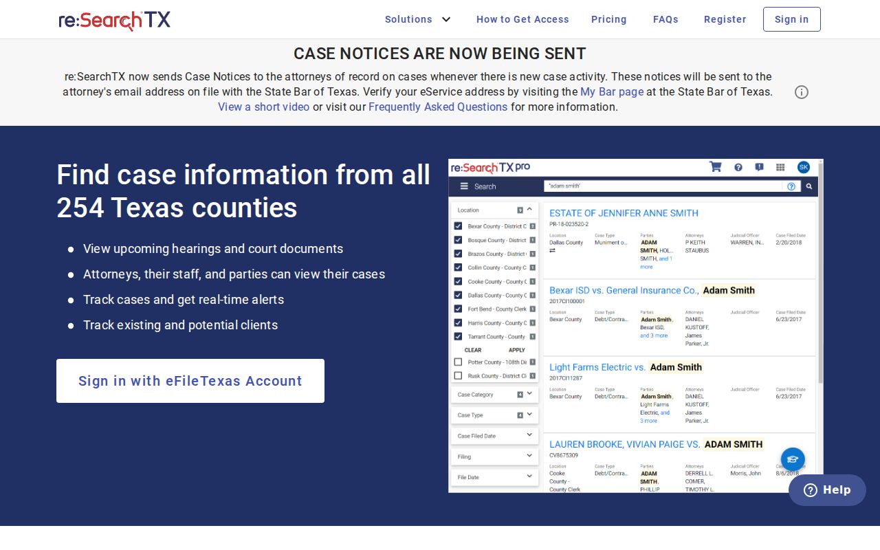 Rains County docket search entry at re:SearchTX