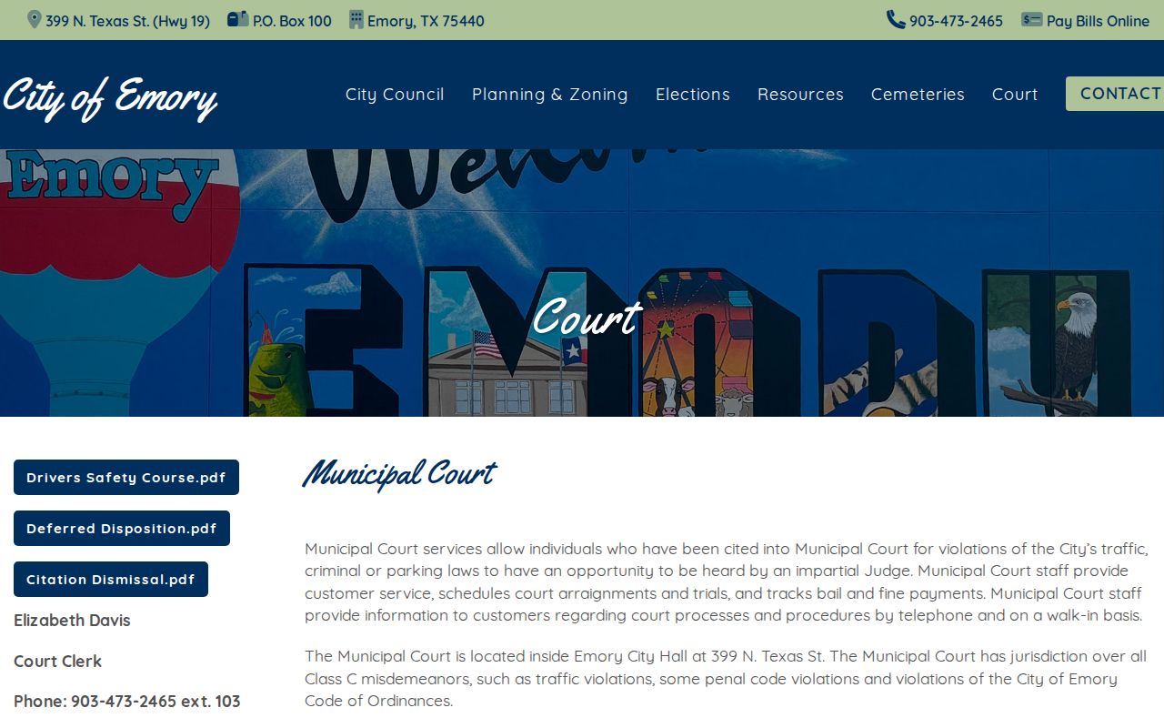 Emory court records contact and plea details