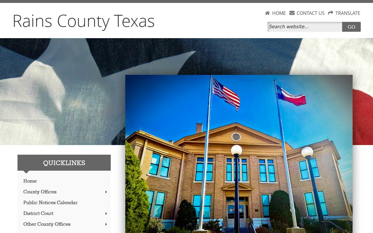 Rains County court docket official county navigation